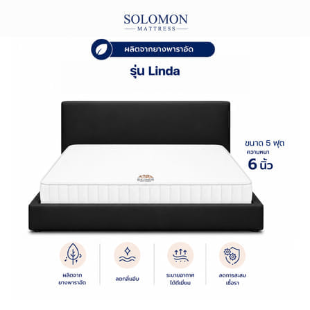 ที่นอน 5 ฟุต SOLOMON รุ่น LINDA สีขาว หนา 6 นิ้ว_0
